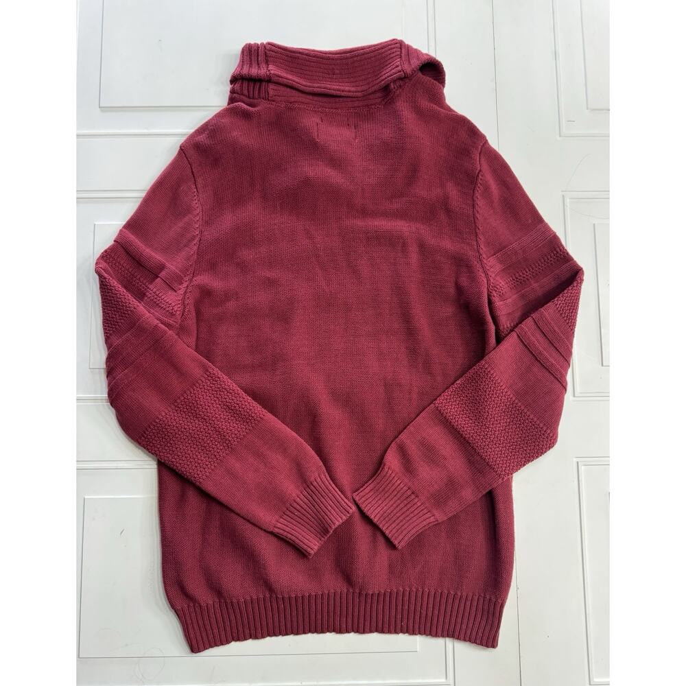 American Rag CIE Men's XXL Multi-Texture Shawl-Collar Sweater Dark Scarlet Red - Picture 6 of 6